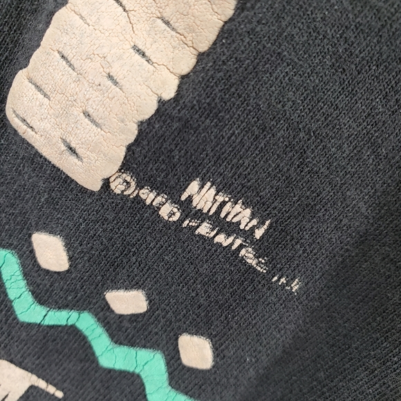 VTG Hanes Single Stitch T-Shirt Mens L 42-44 Black Hawaii Palm Tree Graphic USA - Picture 8 of 10